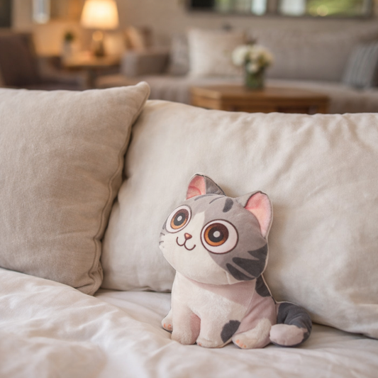 Heartopia Silver British Shorthair Cat Plush Pillow